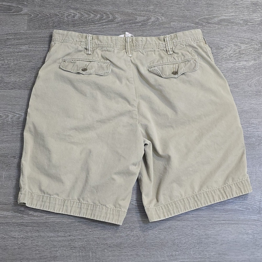 VTG Polo Ralph Lauren Bermuda Chino Shorts Drawstring Talon Zip Flap Pockets 35 - Picture 9 of 14